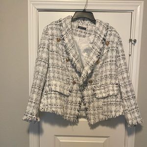 SHEIN Black and White Tweed Jacket